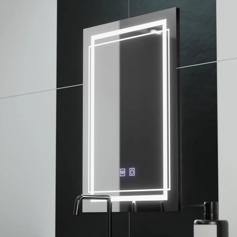 Oglinda LED Rectangulara, 60x80cm, KOVEN Touch, Lumina Rece, Sistem Dezaburire,Dimabila-1