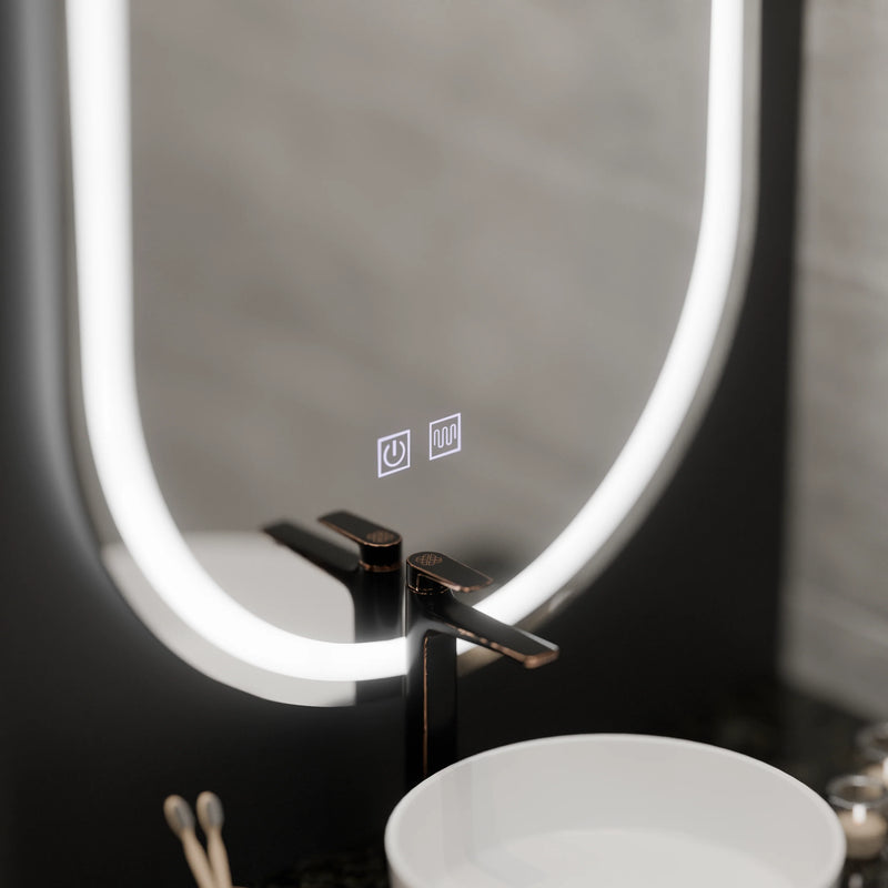 Oglinda LED Ovala, 50x100cm, Velara Touch, Sistem Dezaburire, Dimabila-3