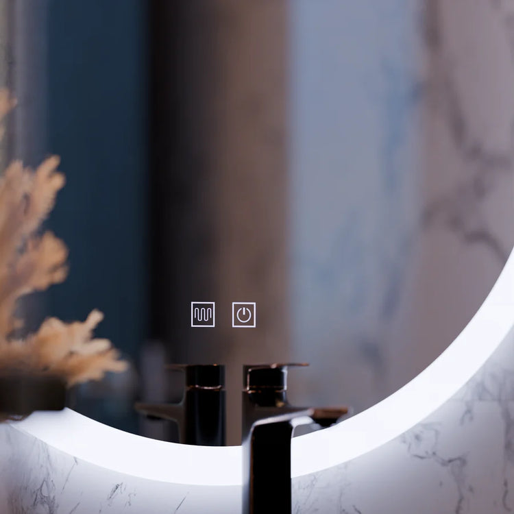 Oglinda LED Rotunda, 60cm, Noxia Touch, Sistem Dezaburire, Dimabila