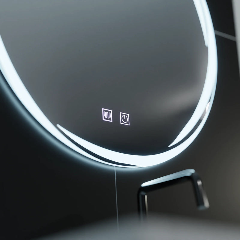 Oglinda LED Rotunda 60cm, Spirallus Touch, Sistem Dezaburire, Dimabila-3