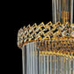 Candelabru Cristal CC800/700X2100GD, 33xE14, Diametru 70cm, Inaltime 210cm, Auriu Lucios, Inaltime Reglabila, Design Elegant