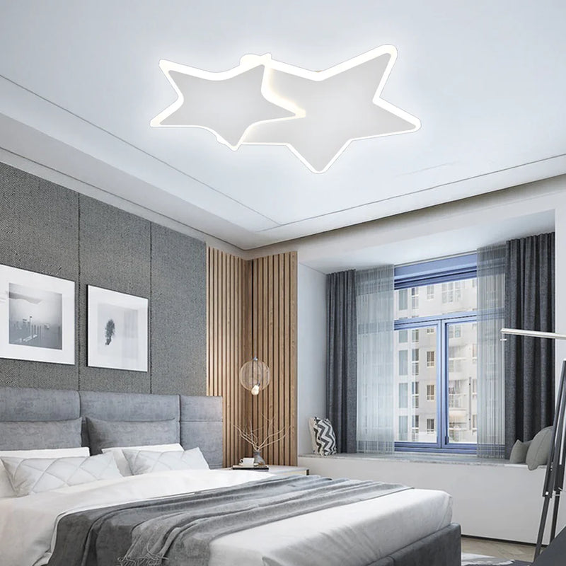 Lustra LED cu telecomanda 41W, Stele, lumina Rece/Calda/Neutra, Dimabila, Alb-3