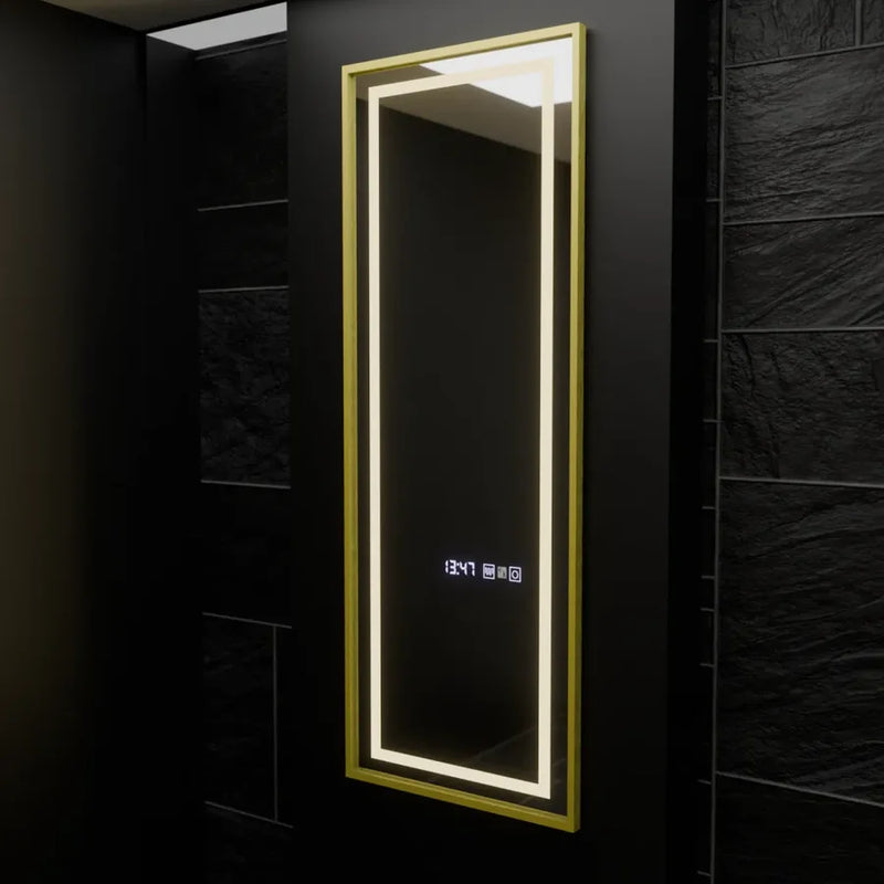 Oglinda LED Rectangulara, 45x140cm, Elena Senzor Radar Marcello, Sistem Dezaburire, Ceas & Termometru, Dimabila, Dressing Couture-2