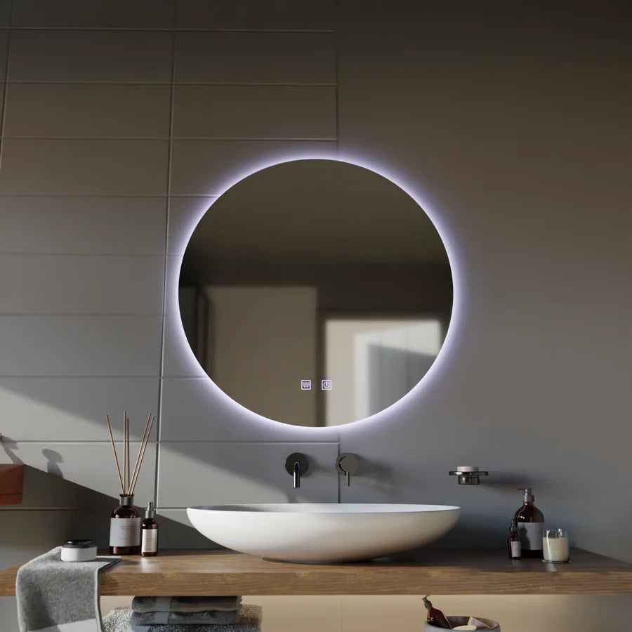 Oglinda LED Rotunda, 50cm, Isolda,Touch, Sistem Dezaburire, Lumina Rece 6000k