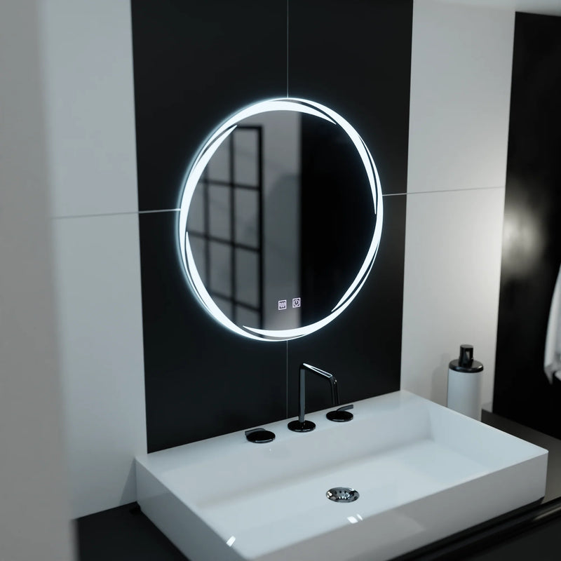 Oglinda LED Rotunda 60cm, Spirallus Touch, Sistem Dezaburire, Dimabila-4