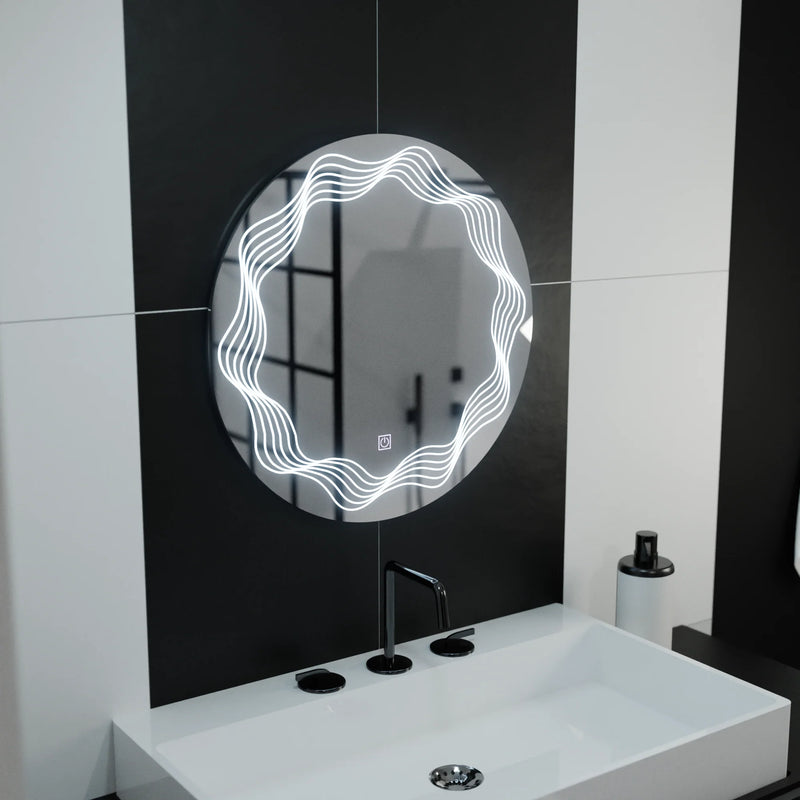 Oglinda LED Rotunda 60cm, Flusso Touch, Sistem Dezaburire, Dimabila-5