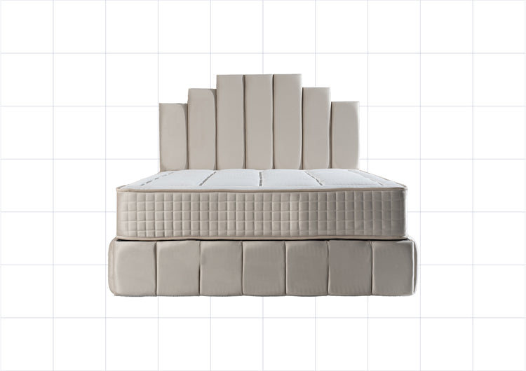 Pat Hango, 160x200 cm, cappuccino, cu saltea si somiera metalica rabatabila