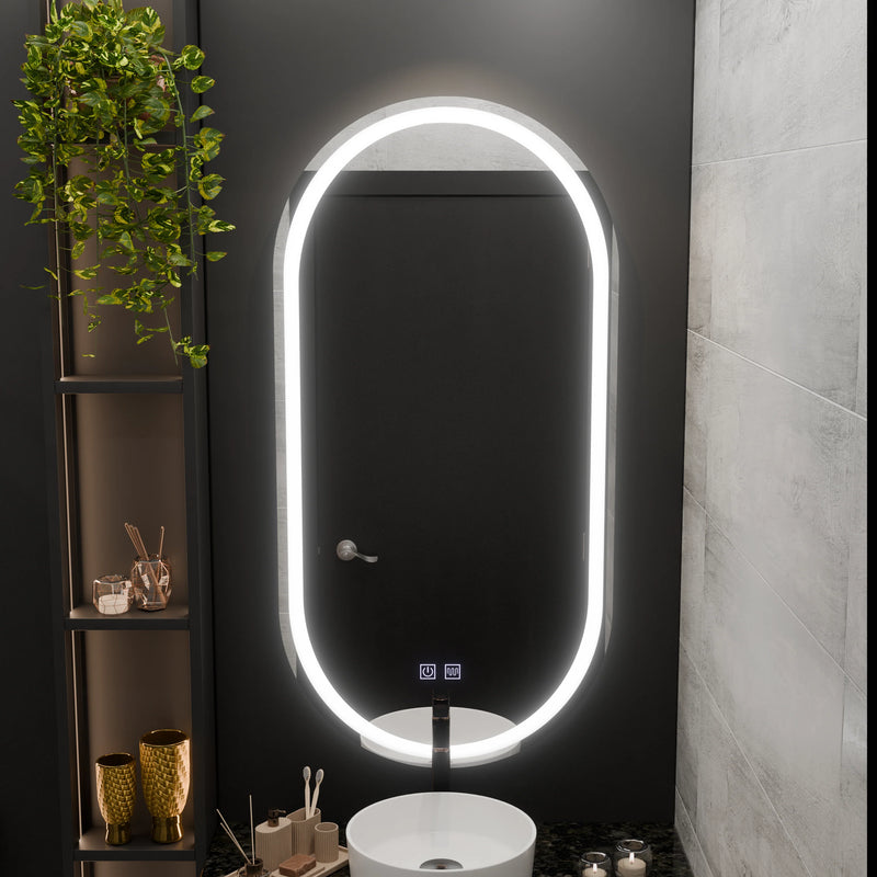 Oglinda LED Ovala, 50x100cm, Velara Touch, Sistem Dezaburire, Dimabila-5