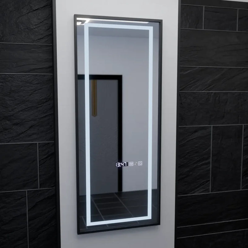 Oglinda LED Rectangula, 60x150cm, Bianca Senzor Radar Marcello, Sistem Dezaburire, Ceas & Termometru, Dimabila, Dressing Couture-3