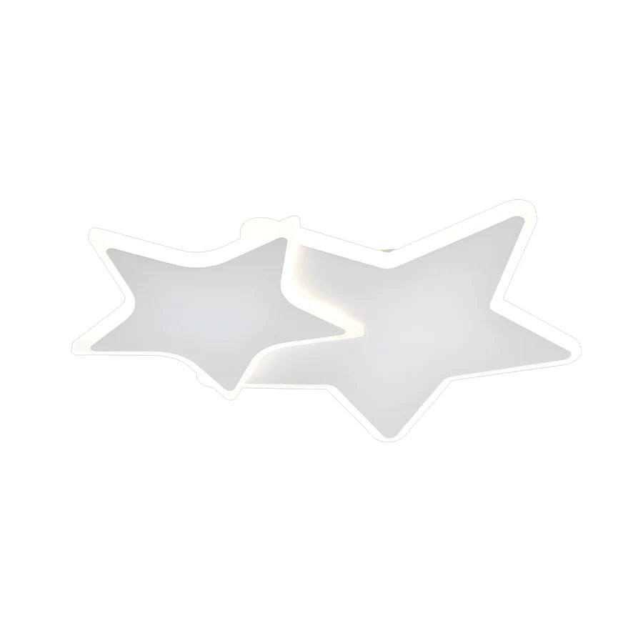 Lustra LED cu telecomanda 41W, Stele, lumina Rece/Calda/Neutra, Dimabila, Alb