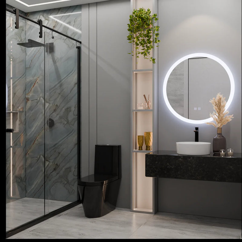 Oglinda LED Rotunda, 60cm, Noxia Touch, Sistem Dezaburire, Dimabila-4