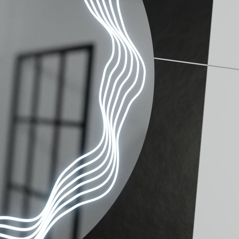Oglinda LED Rotunda 60cm, Flusso Touch, Sistem Dezaburire, Dimabila-4