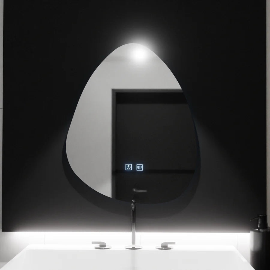 Oglinda LED Organica 80x60cm, Fluido Touch, Sistem Dezaburire, Dimabila