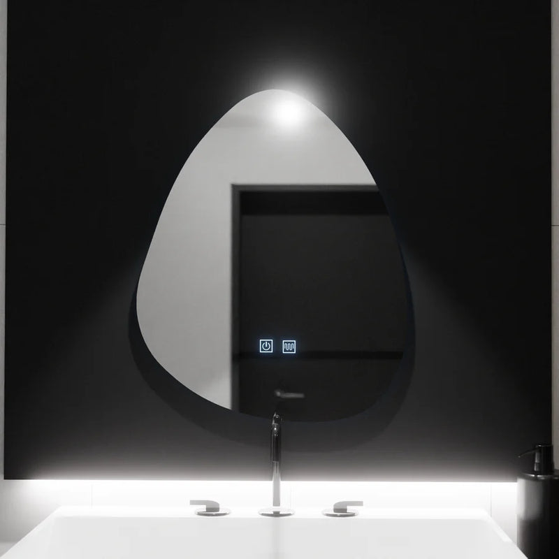 Oglinda LED Organica 80x60cm, Fluido Touch, Sistem Dezaburire, Dimabila-1