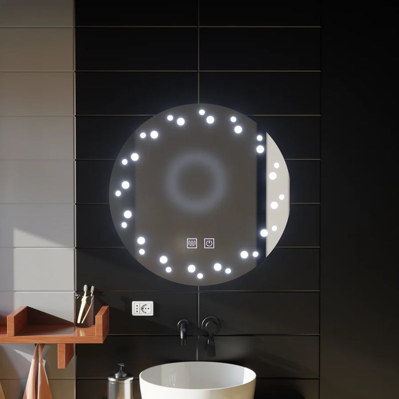 Oglinda LED Touch Ivory, Sistem Dezaburire, Diametru 60cm, Lumina Rece 6000K-1