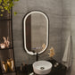 Oglinda LED Touch Helmut Sistem Dezaburire, Ceas si Temperatura 50x90 cm Rama Negru Brushed Marcello Funghi