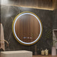 Oglinda LED Rotunda, 60cm, Celeste Royale Gold MotionGlow Marcello, Sistem Dezaburire, Ceas & Termometru, Dimabila