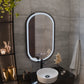 Oglinda LED Touch Helmut Sistem Dezaburire, Ceas si Temperatura 50x90 cm Rama Negru Brushed Marcello Funghi
