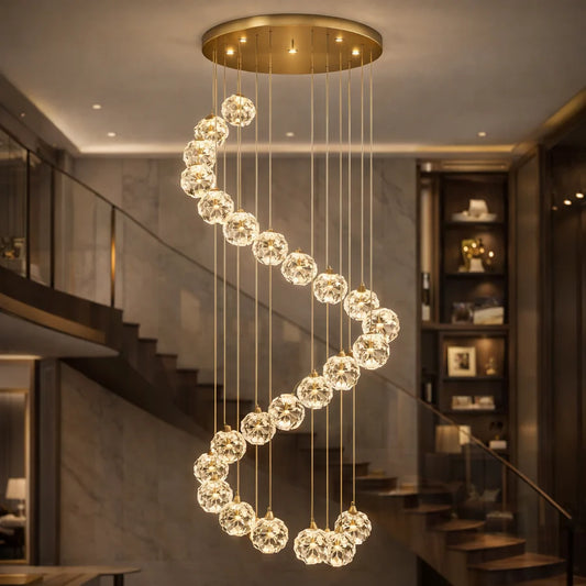 Candelabru Cristal LED KILKENNY Culmino, 144W, Lumina Neutra, Diametru 60cm, Auriu