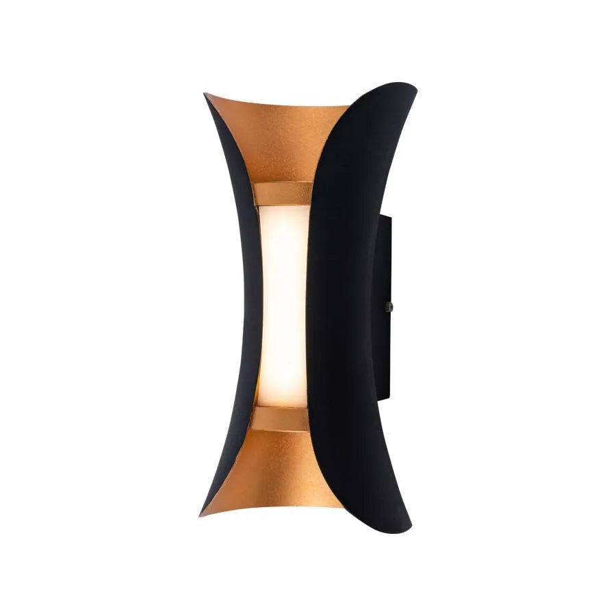 Aplica Exterior Ucrus, 12W, Negru cu Auriu, 3000K-2
