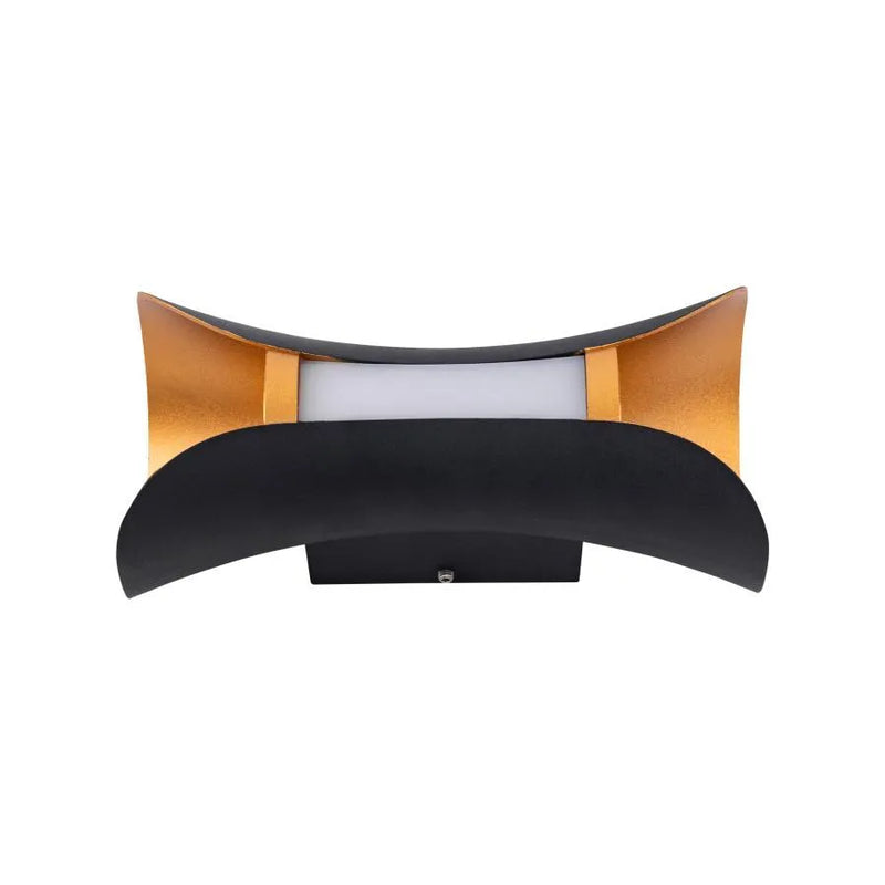 Aplica Exterior Ucrus, 12W, Negru cu Auriu, 3000K-1