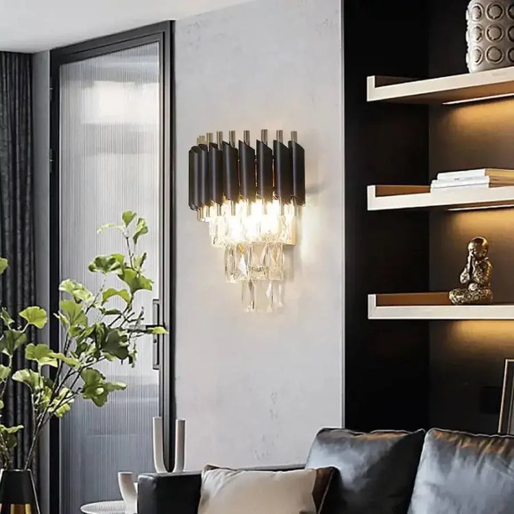 Aplica Candelabru Cristal VERSAILLES Piccolo, 2xE14, Negru