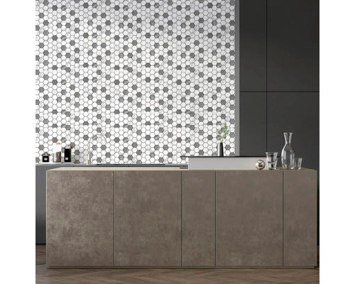 Panou autoadeziv Atria BY-11 model hexagonal 30x30 cm, set 6 buc.