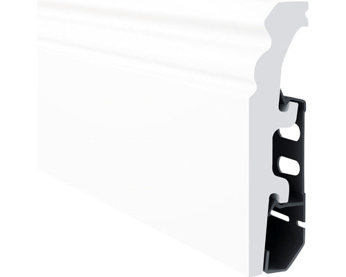 Plintă Vega videlit cu canal P0830 Arbiton albă 2400x20x80 mm