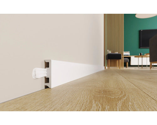 Plintă Arbiton STIQ XL STX610 albă 2200x60x15 mm
