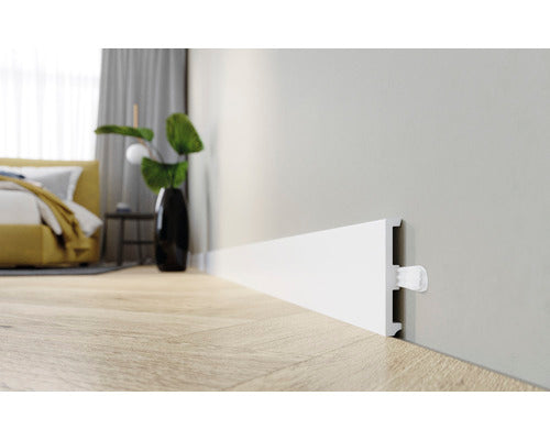 Plintă Arbiton STIQ XL STX110 albă 2200x100x15 mm