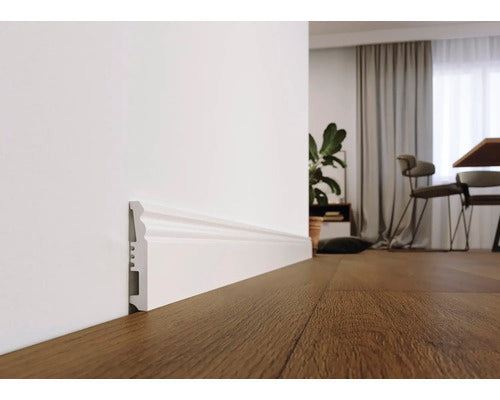 Plintă Arbiton STIQ XL STX820 albă 2200x80x14 mm