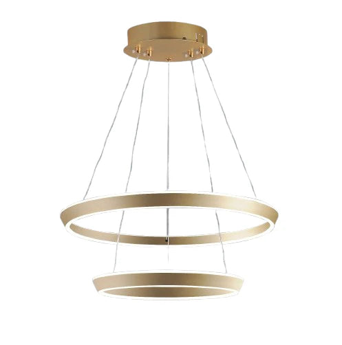 Lustra LED Tip Pendul, Cu Telecomanda, 3 Tipuri De Lumina, Inaltime Reglabila, 146W, Auriu