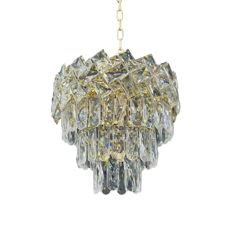 Candelabru Cristal WINDSOR Petito 3xE27, Diametru 30cm, Auriu Lucios, Inaltime Reglabila-2