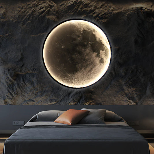 Aplica LED Decorativa Luna 83W Diametru 120CM Lumina Rece/Neutra/Calda Black