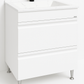 Mobilier Baie MDF și lavoar granit, Seria 486, Sertare, 60cm, Alb