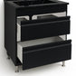 Mobilier Baie MDF și lavoar granit, Seria 486, Sertare, 60cm, Negru