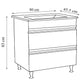 Mobilier Baie MDF și lavoar granit, Seria 486, Sertare, 80cm, Negru