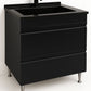 Mobilier Baie MDF și lavoar granit, Seria 486, Sertare, 80cm, Negru