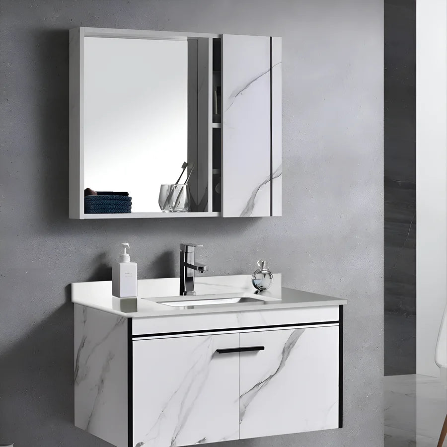 Set Mobilier pentru Baie CORFU, 60x48cm, 2 Piese, Negru si Alb