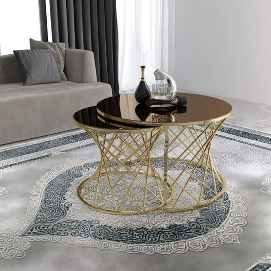 Set Masute de cafea cu 2 piese Bolivia, gold