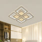 Lustra LED cu telecomanda SUSAN 96W, 4 Patrate, lumina Rece/Calda/Neutra, Dimabila, Alb