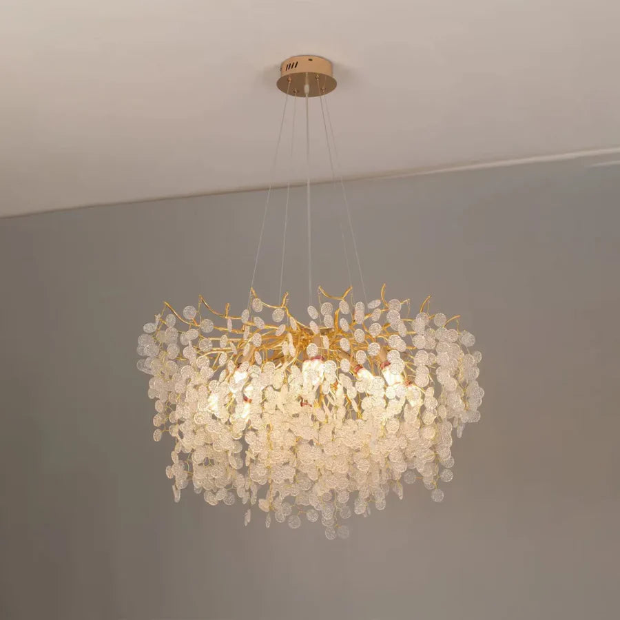 Candelabru Cristal WALTZ Serenade, 8xG9, Auriu, 60cm, Inaltime Reglabila