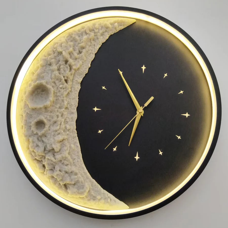 Aplica LED Decorativa Luna Diametru 40CM Lumina Rece/Neutra/Calda Black