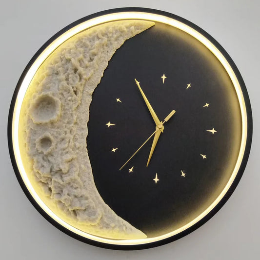 Aplica LED Decorativa Luna Diametru 40CM Lumina Rece/Neutra/Calda Black