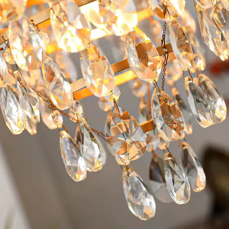 Candelabru Cristal REGALITE Petito, 6XE14, Diametru 45cm, Auriu Lucios, Inaltime Reglabila