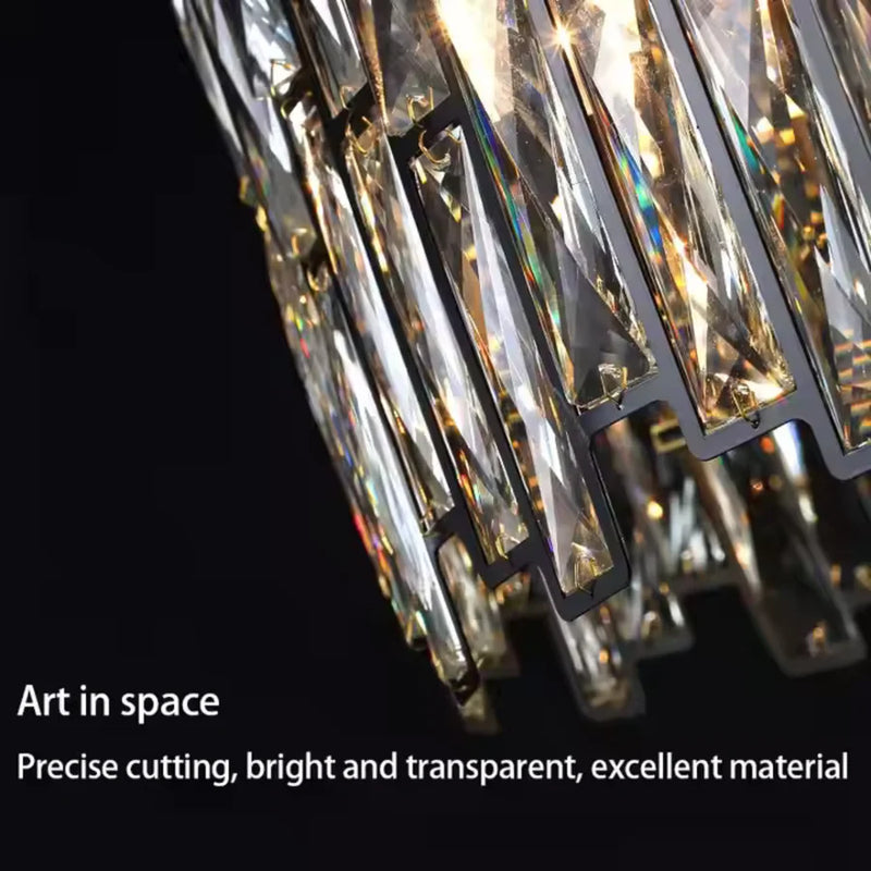 Candelabru Cristal MALBORK Eleganza 8xE14, Diametru 49cm, Negru, Inaltime Reglabila-4