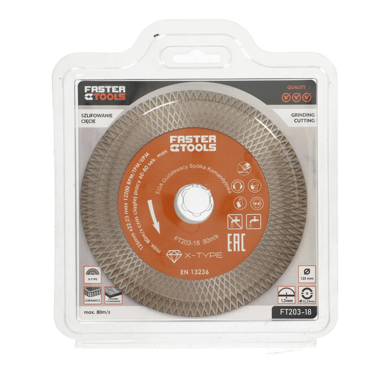 Disc diamantat DUAL-PART 125x2mm pentru granit, marmura, gresie Faster Tools