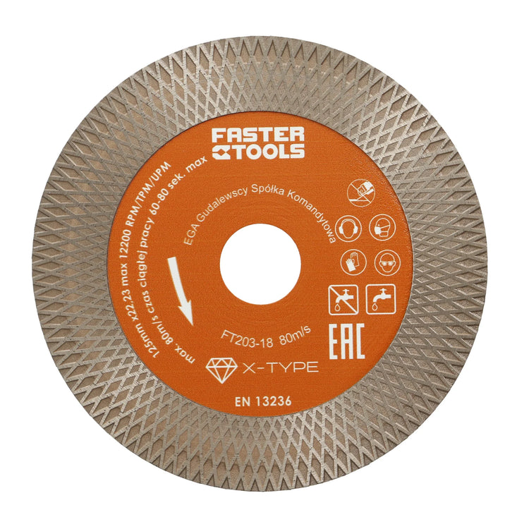 Disc diamantat DUAL-PART 125x2mm pentru granit, marmura, gresie Faster Tools