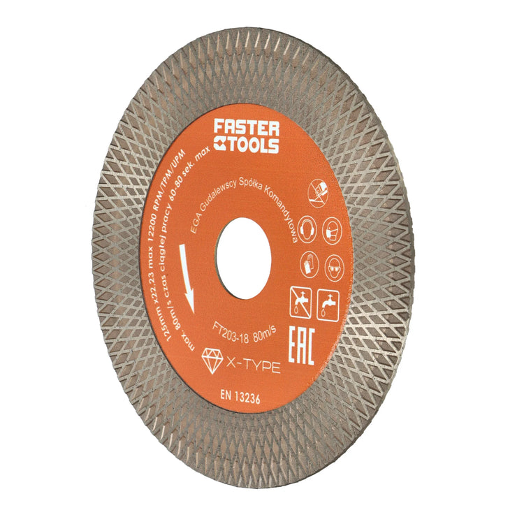 Disc diamantat DUAL-PART 125x2mm pentru granit, marmura, gresie Faster Tools