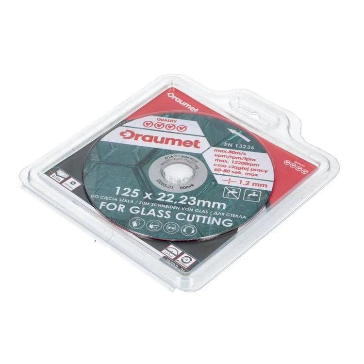 Disc diamantat pentru taiere sticla 125x1.2mm Draumet